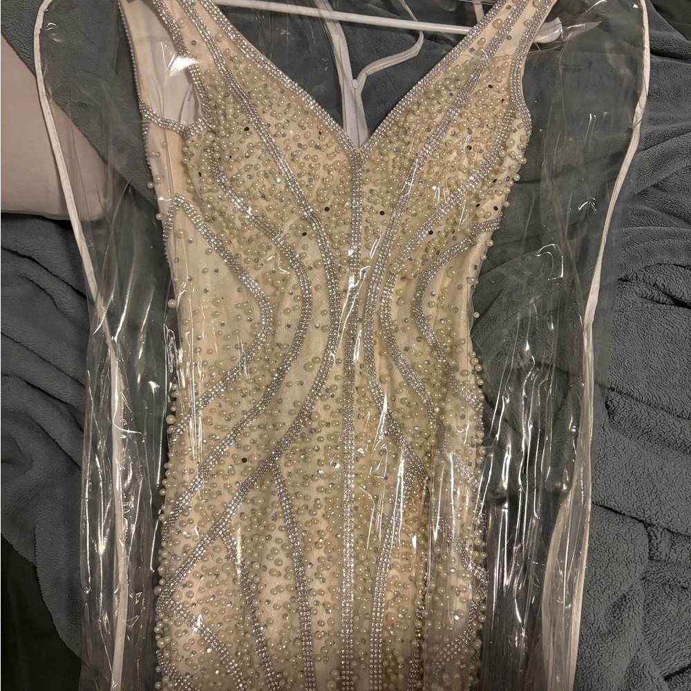 Vienna Prom Cream Beaded Gown